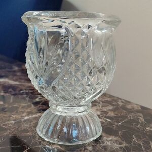 Vintage Avon Reversible Tulip Cup Shape Votive and Taper Glass Candle Holder